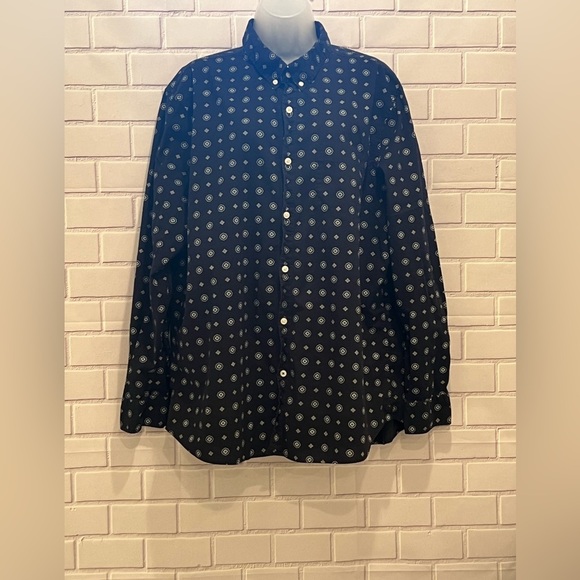 AMERICAN EAGLE long sleeve black printed dress shirt/size XXL - Picture 3 of 8